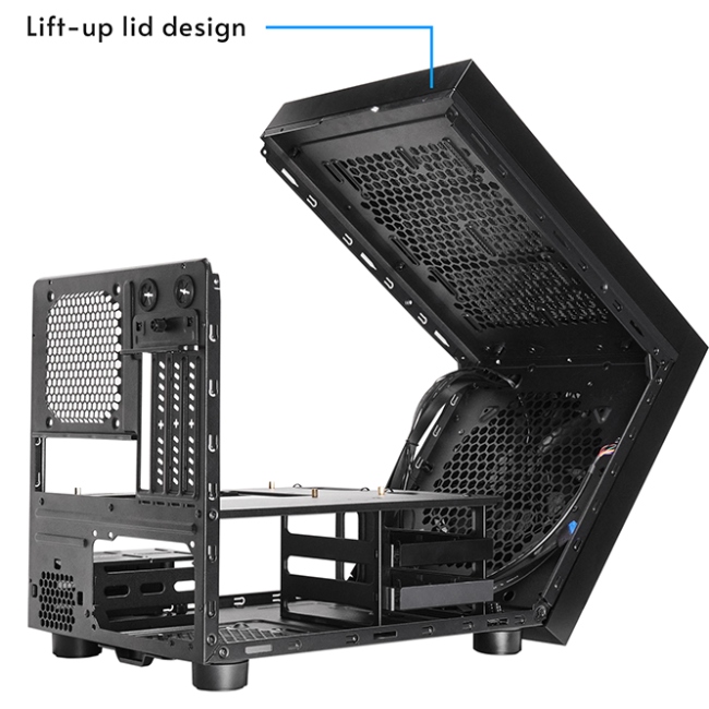 Корпус Chieftec THE CUBE CI-03B-OP, без БЖ, fan 20cm, mATX, Black (CI-03B-OP)
