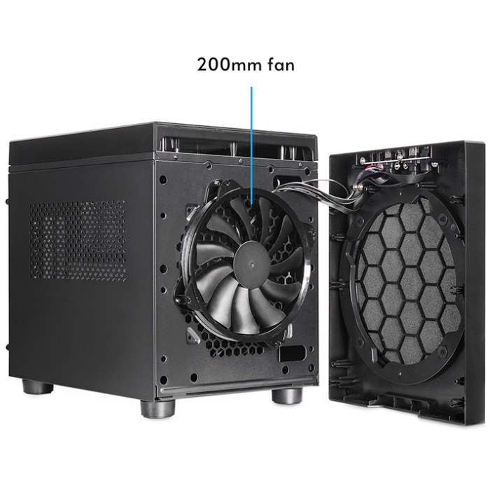 Корпус Chieftec THE CUBE CI-03B-OP, без БЖ, fan 20cm, mATX, Black (CI-03B-OP)