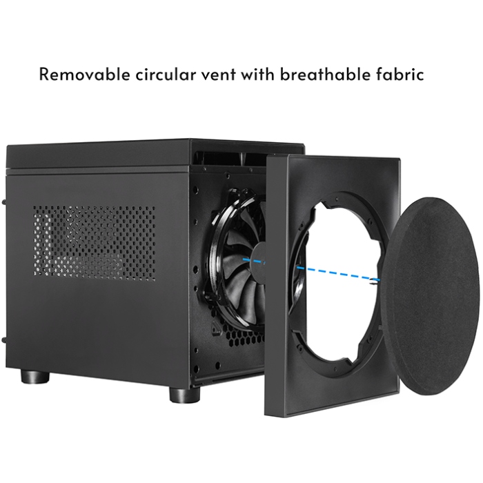 Корпус Chieftec THE CUBE CI-03B-OP, без БЖ, fan 20cm, mATX, Black (CI-03B-OP)