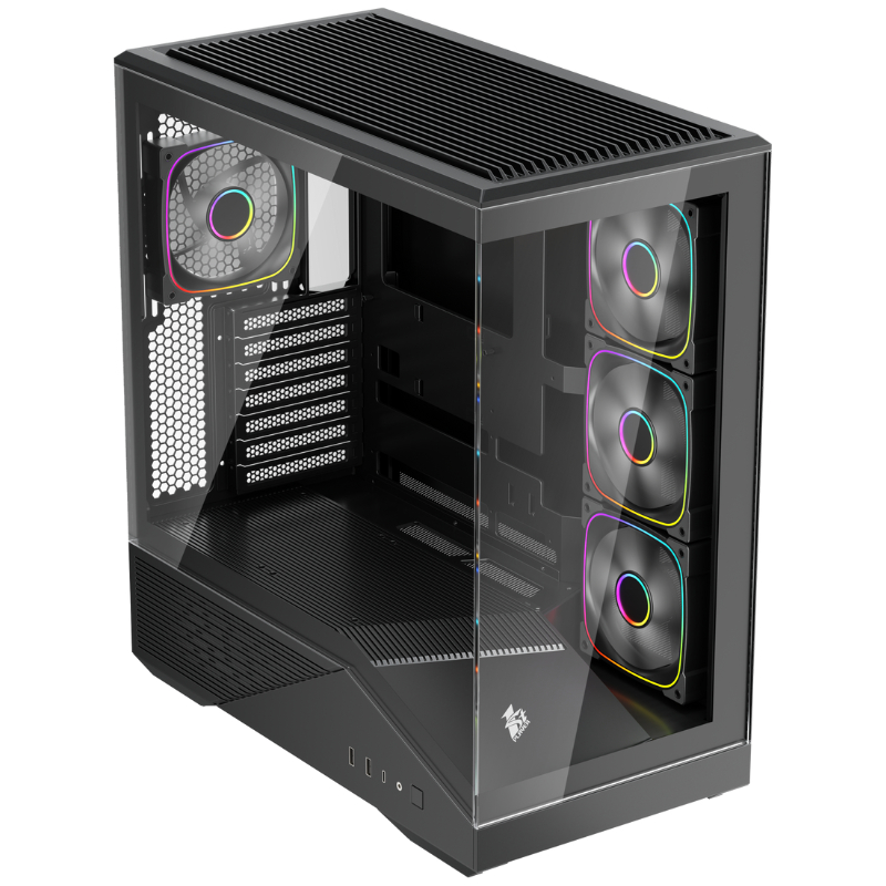 Корпус 1stPlayer GM7-BK-3FN7R-1FN7 Black