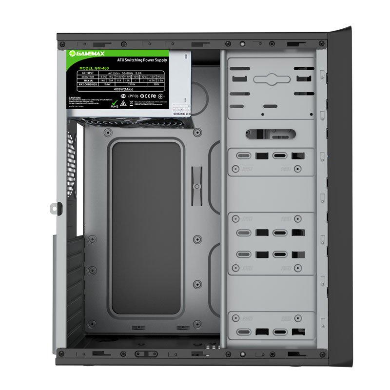 Корпус ATX з блоком живлення GM-400-8cm ET-209-400W GAMEMAX (ET-209-400)