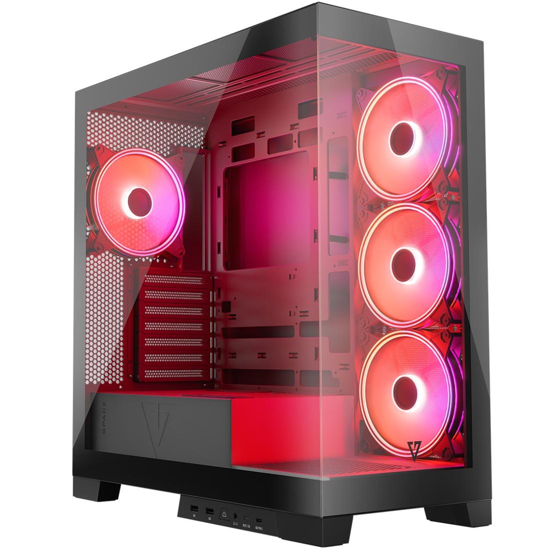 Корпус Modecom VOLCANO SPACE APEX ARGB 4x140mm fans MIDI USB 3.0x2+TYPE-C BLACK без БЖ ATX (AT-SPACE-PG-10-000000-000)