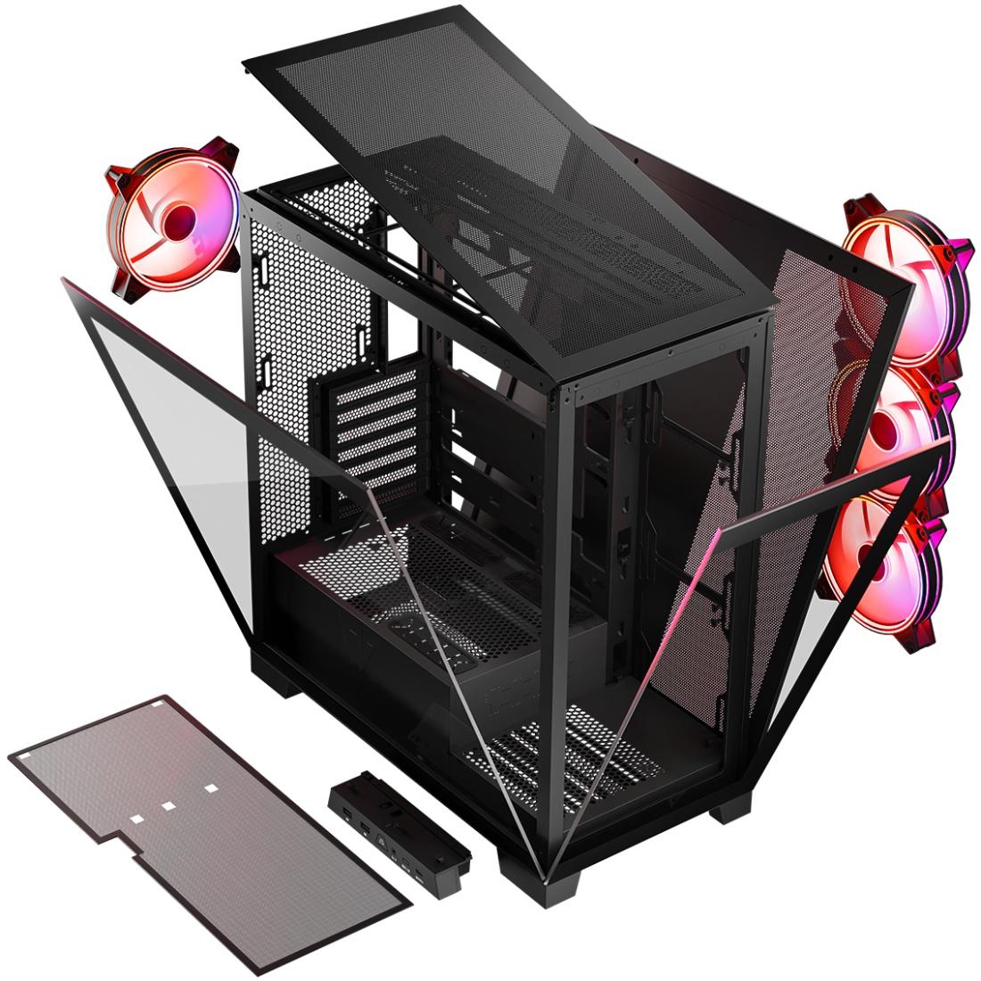 Корпус Modecom VOLCANO SPACE APEX ARGB 4x140mm fans MIDI USB 3.0x2+TYPE-C BLACK без БЖ ATX (AT-SPACE-PG-10-000000-000)