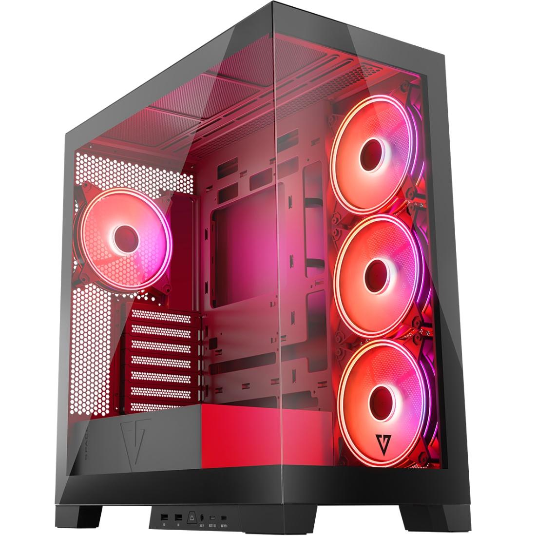 Корпус Modecom VOLCANO SPACE APEX ARGB 4x140mm fans MIDI USB 3.0x2+TYPE-C BLACK без БЖ ATX (AT-SPACE-PG-10-000000-000)
