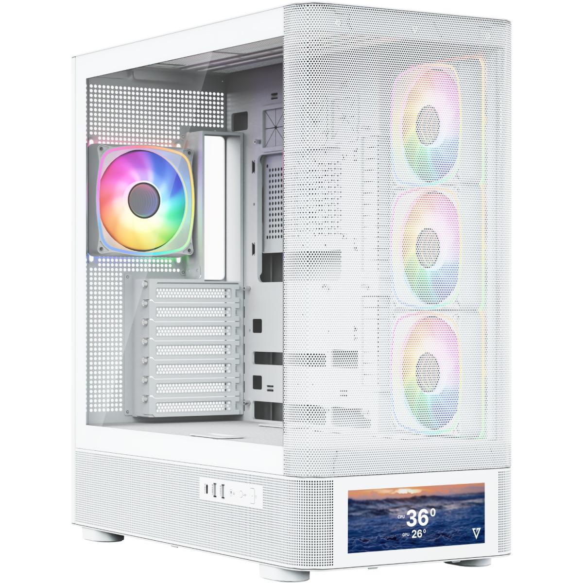 Корпус для ПК Modecom VOLCANO AQ500 ARGB LCD 6,2 (MC-A-AQ500-4FA-W)