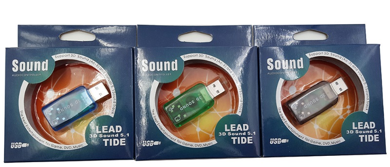 Звукова карта USB AUX jack, 2*TRS (Mic + Ear) (3D Sound) RTL (B00443)