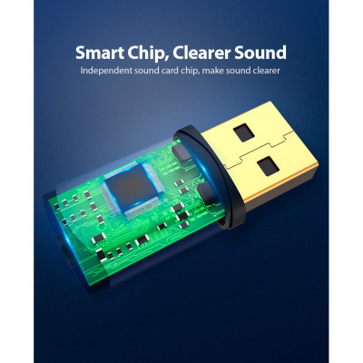 Звукова плата Vention Audio USB 1х3,5mm jack 4pin Metal (OMTP-CTIA) (CDLH0) (1533542)