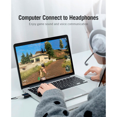 Звукова плата Vention Audio USB 2х3,5mm jack Metal (VAB-S17-B) (1853673)