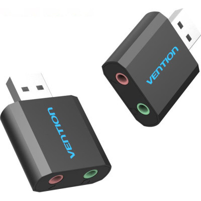 Звукова плата Vention Audio USB 2х3,5mm jack Metal (VAB-S17-B) (1853673)