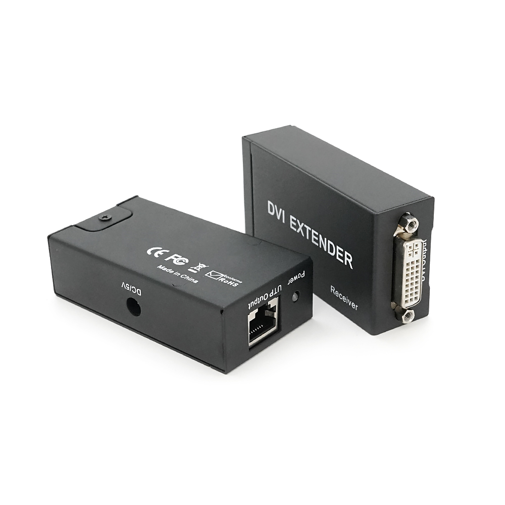 Активний подовжувач DVI 60m по кручений парі через RJ-45, Black, BOX (1625634)