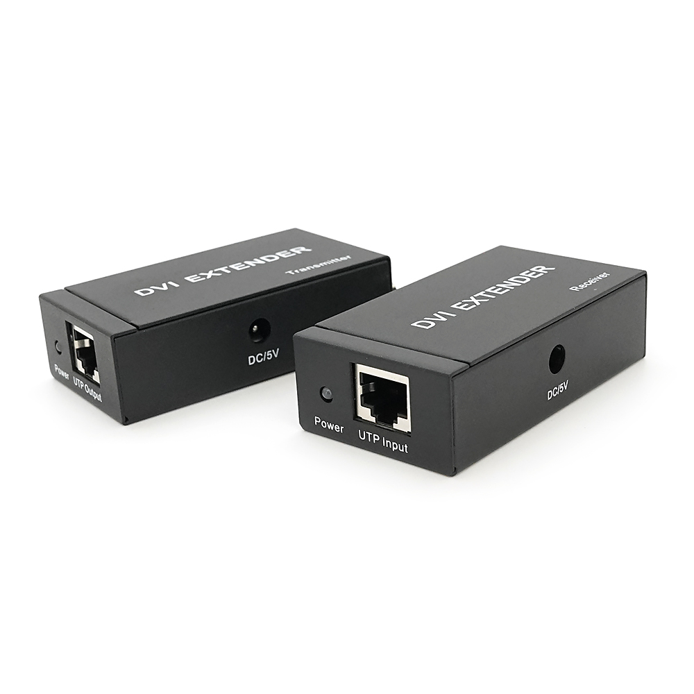 Активний подовжувач DVI 60m по кручений парі через RJ-45, Black, BOX (1625634)