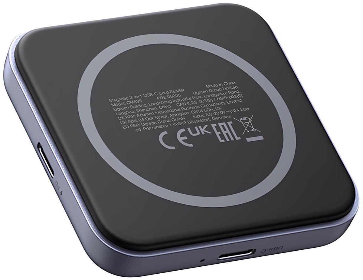Card Reader USB 3.2 Magnetic, USB-C SD/MicroSD UHS-II 312 МБ/с PD 100W CM898 Ugreen (65095)