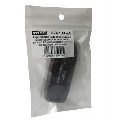 Зчитувач флеш-карт ST-Lab SD/ SDHC/ MMC /RS-MMC (U-371 black)