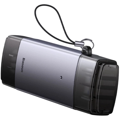 Зчитувач флеш-карт Baseus USB-A + USB-C to SD/TF gray (WKQX060113)