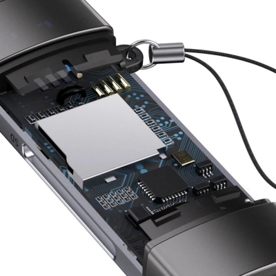 Зчитувач флеш-карт Baseus USB-A + USB-C to SD/TF gray (WKQX060113)