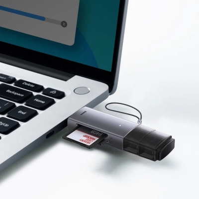 Зчитувач флеш-карт Baseus USB-A + USB-C to SD/TF gray (WKQX060113)