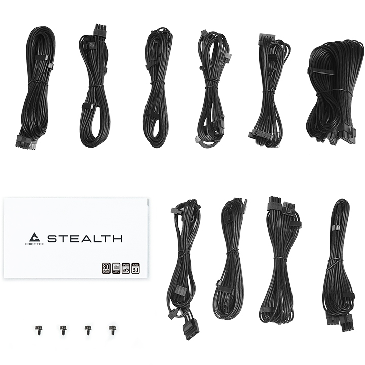 БЖ 1000W Chieftec STEALTH SPX-1000-FC ATX3.1 135mm Fan, Modular, 80+ Platinum Retail Box (SPX-1000-FC)