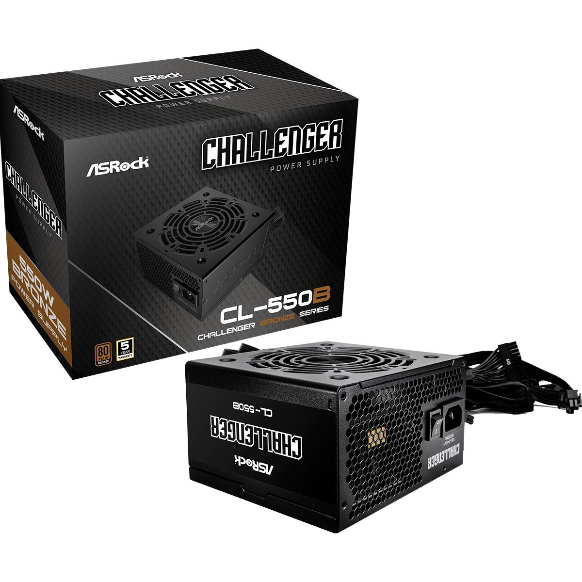 БЖ 550W ASRock Challenger CL-550B 120mm, 80+ Bronze, Retail (CL-550B)