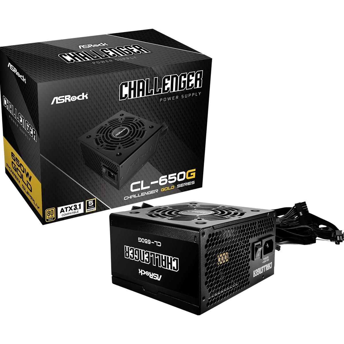 БЖ 650W ASRock Challenger CL-650G 120mm, 80+ Gold, Retail (CL-650G)