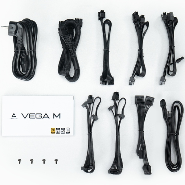 БЖ 1000W Chieftec VEGA M PPG-1000-C ATX 3.1 135mm, 80+ Gold, Fully modular, Retail (PPG-1000-C)