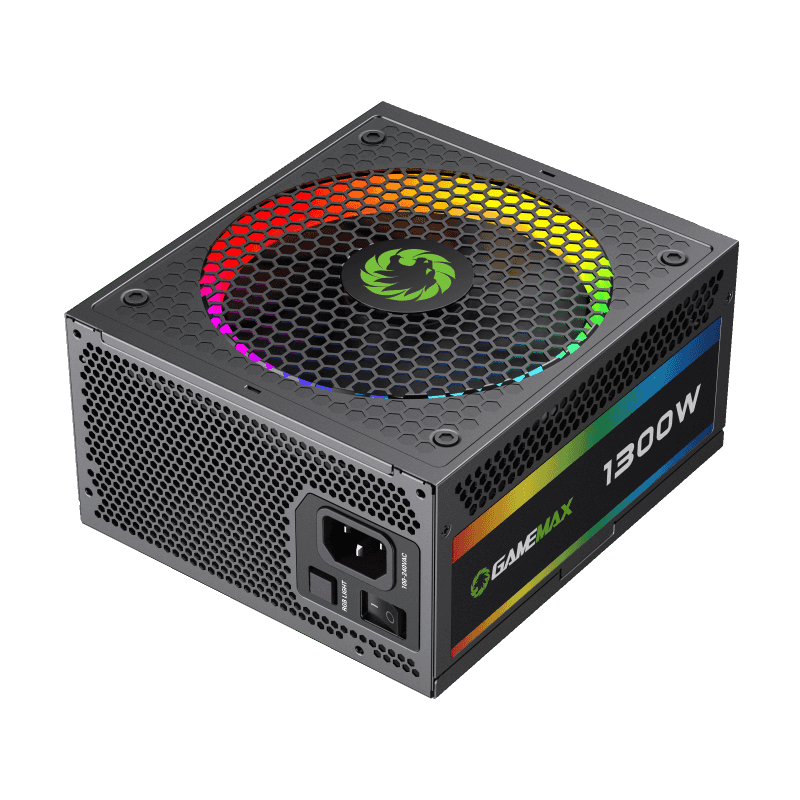 Блок живлення ATX 1300W, 80 Platinum,RGB Smart  fa n 140mm,fully modularOPP, OVP, UVP, OCP, OTP, SCP RGB-1300 (ATX3.1 PCIe5.1) GAMEMAX (RGB-1300 (ATX3.1 PCIe5.1))