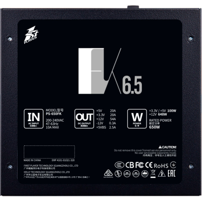 Блок живлення 1stPlayer 750W (FK-750-BK-EU)