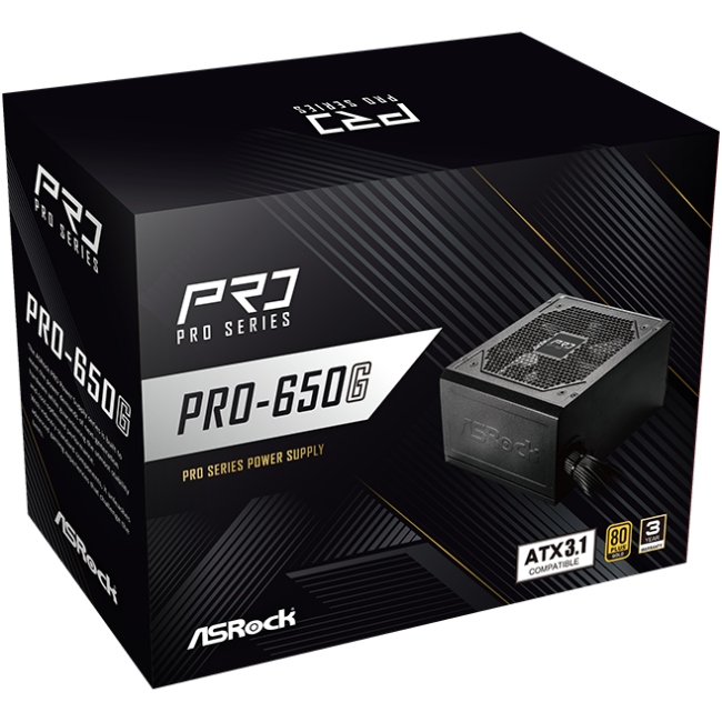 БЖ 650W ASRock PRO PRO-650G 120mm, 80+ Gold, Retail (PRO-650G)