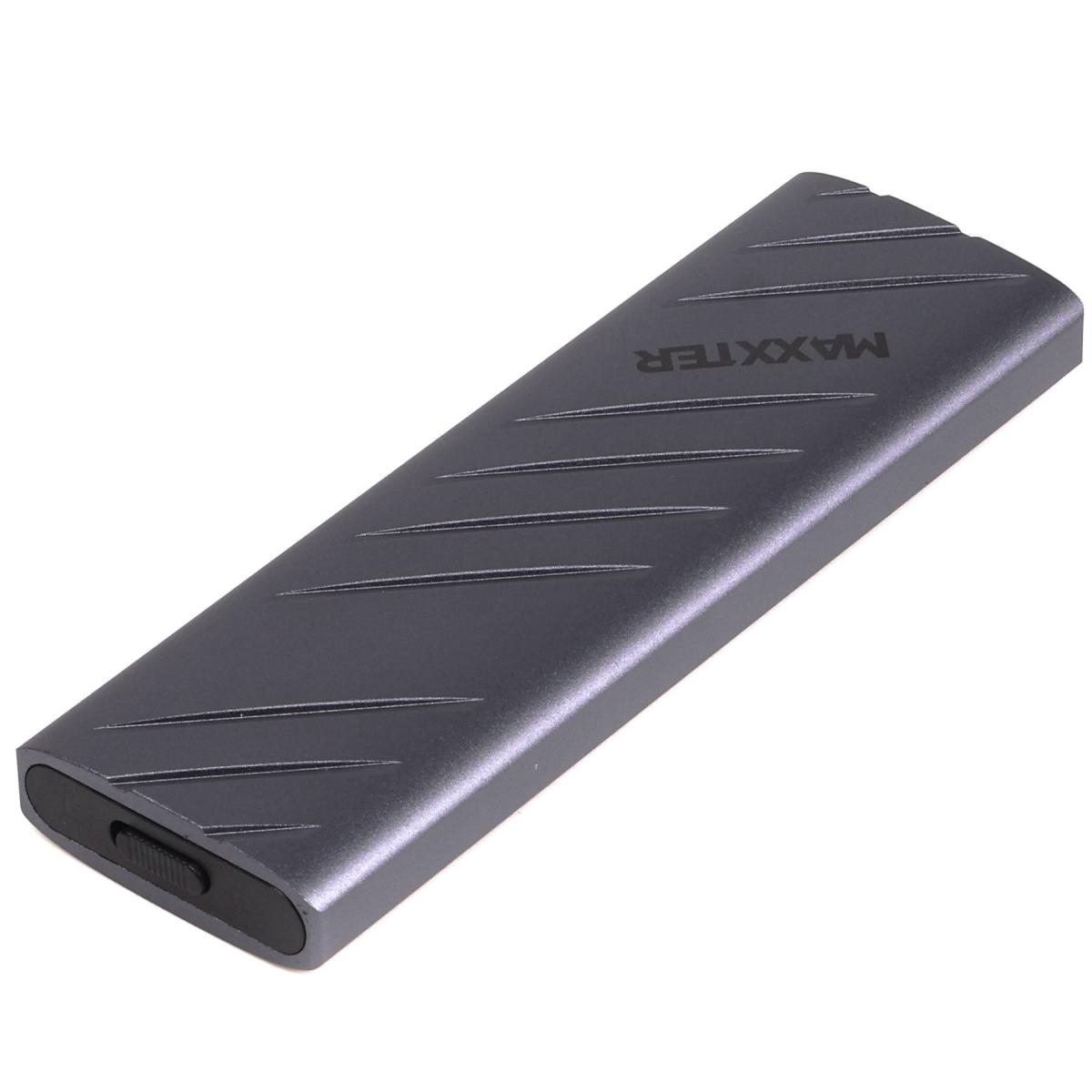 Зовнішня кишеня Maxxter M.2 NVMe PCIe, USB 3.2 Type-C, Metal, Black (EHDE-2280S-01)