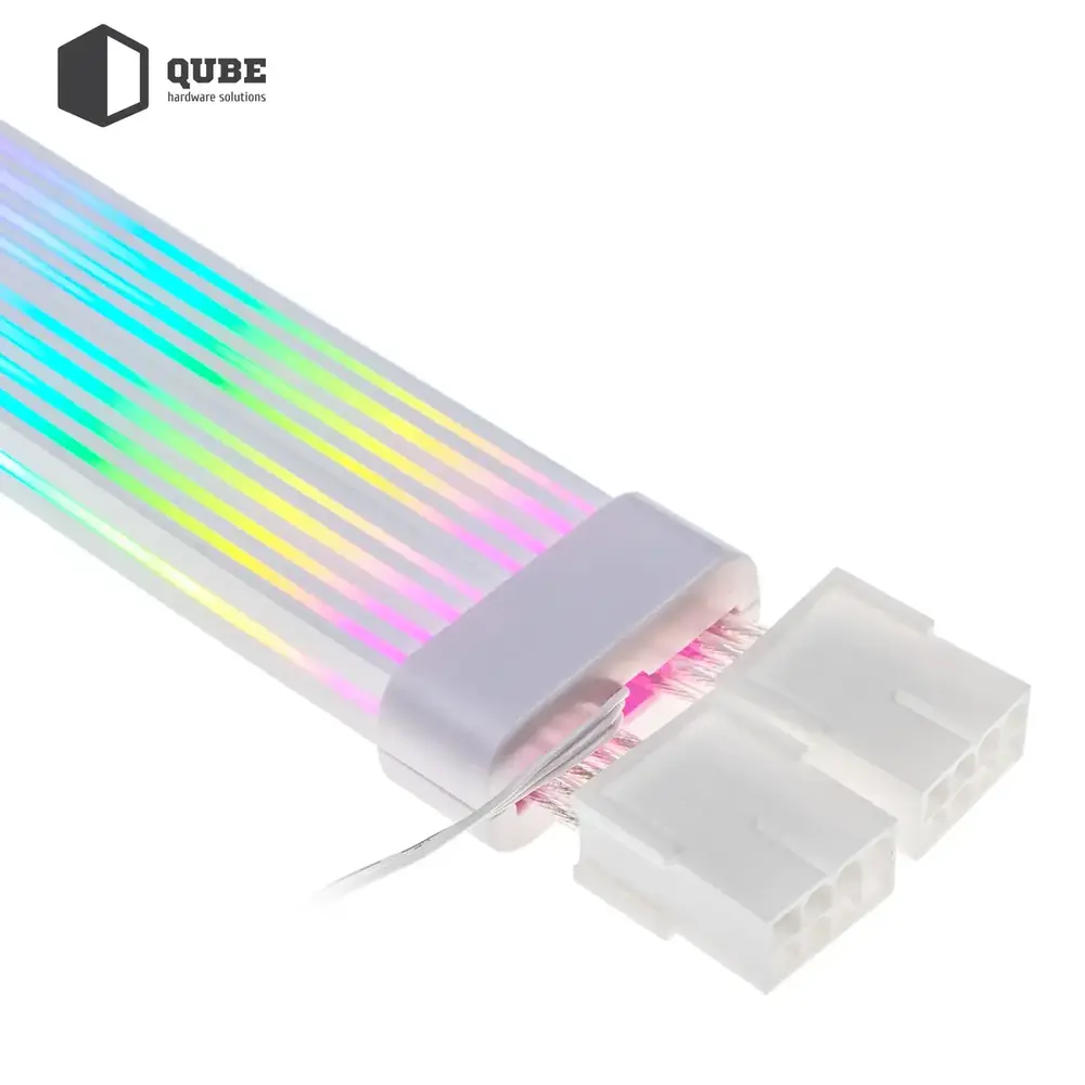 Кабель для ПК Qube ARGB 12+4Pin to 2*8Pin VGA, White (1821023)