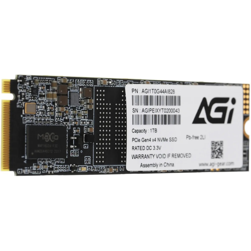 Накопичува SSD 1Tb AGI AI828 M.2 2280 PCIe Gen 4x4 NVMe 1.4 3D NAND, Retail (AGI1T0G44AI828-CB)