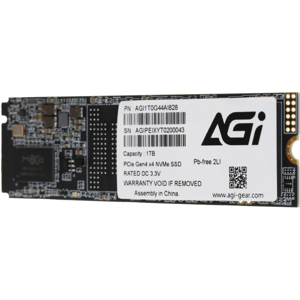 SSD 1Tb AGI AI828 M.2 2280 PCIe Gen 4x4 NVMe 1.4 3D NAND, Retail (AGI1T0G44AI828-CB)