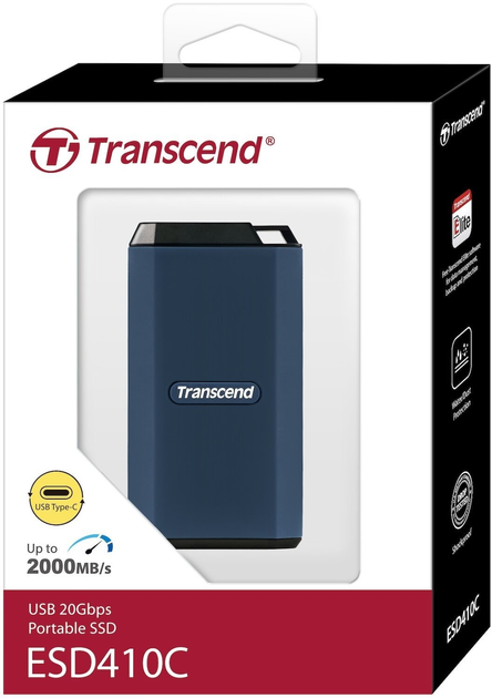 Зовнішній ssd TRANSCEND 2TB ESD410C, USB 20Gbps, Type C (TS2TESD410C) комп'ютерний запам'ятовувальний пристрій (1859238)