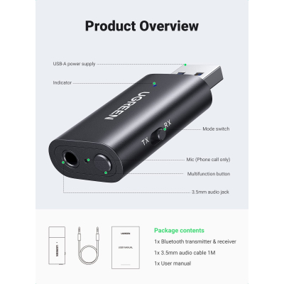 Bluetooth-адаптер Ugreen CM523 (60300)