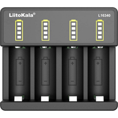 Зарядний пристрій для акумуляторів Liitokala 4 Slots, Li-ion, 16340, CR123A (Lii-L16340)