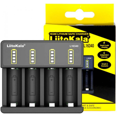Зарядний пристрій для акумуляторів Liitokala 4 Slots, Li-ion, 16340, CR123A (Lii-L16340)