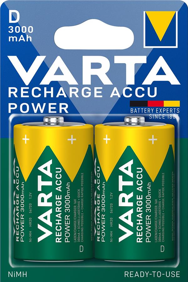 Акумулятор D (LR20) Power NI-MH 3000mAh * 2 Varta (56720101412)