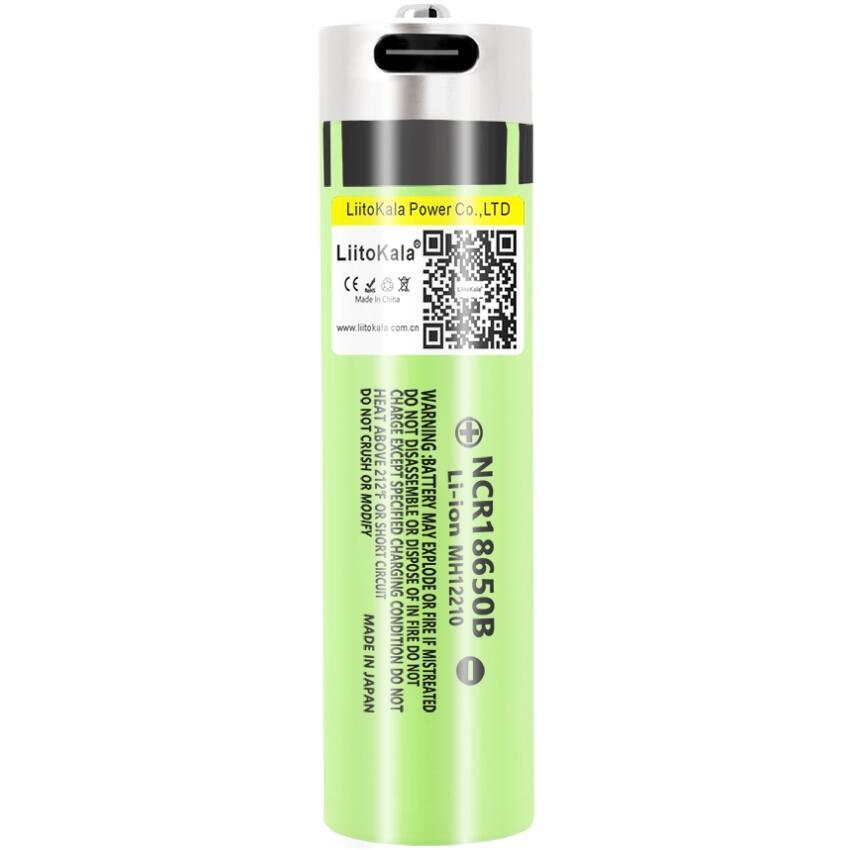 Акумулятор 18650 LiitoKala, USB-34B, 3400mAh, 3.7 li-ion battery, 1 pcs  вбуд. USB для зар. Type-С (Lii-USB-34B)