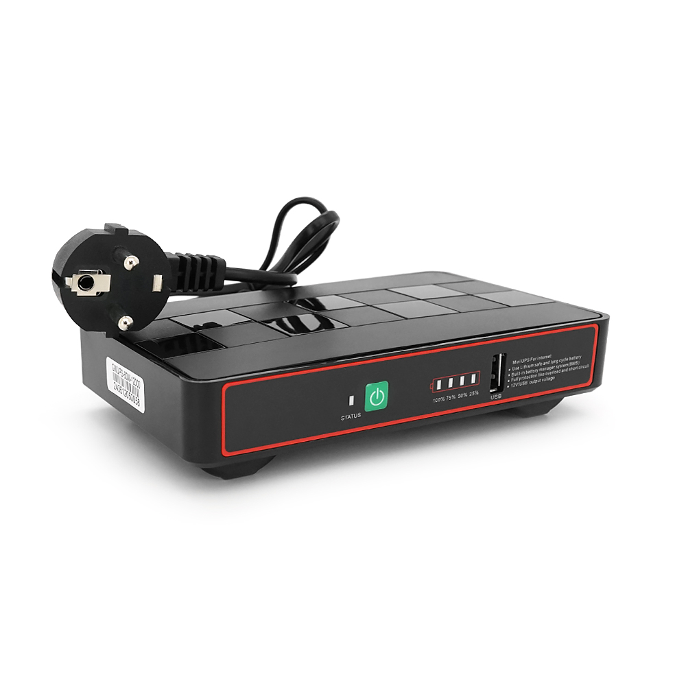 ДБЖ Green Wave Ecoputer-P60W для роутерів/комутаторів/PON/POE 12V/USB-2A (12000MAh) Black BOX Q20 (1846901)