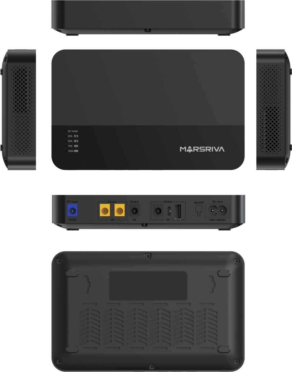 ДБЖ Marsriva DC Router UPS KP1Plus 240VAC,4хDC+USB OUT, 2x5V/9V/2x12V1.5A 18W 16000mAh Li-ion (KP1PlusV2_MARSRIVA)