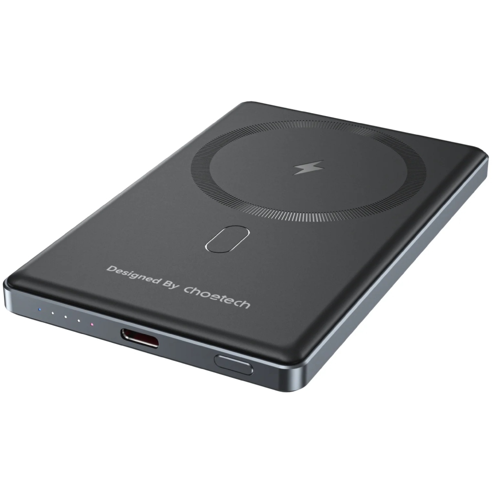 УМБ Choetech Magnetic Wireless 5000mAh 20W PD Qi-15W  USB-C In/Out, тонкий, чорний (B738-CCBK)