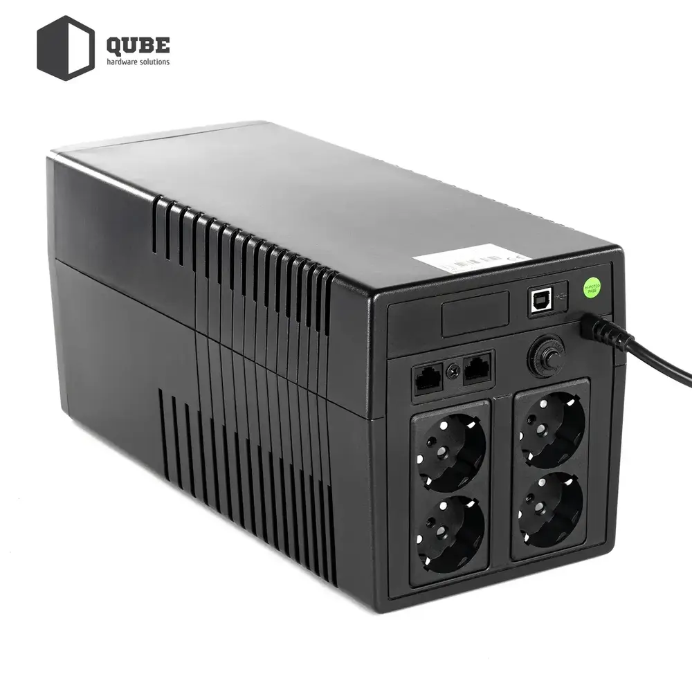 ДБЖ (UPS) лінійно - інтерактивний Qube DG 1050, 1050VA/600W, LCD, 4 x Schuko, RJ-45, USB (QBDG1050) (1739994)