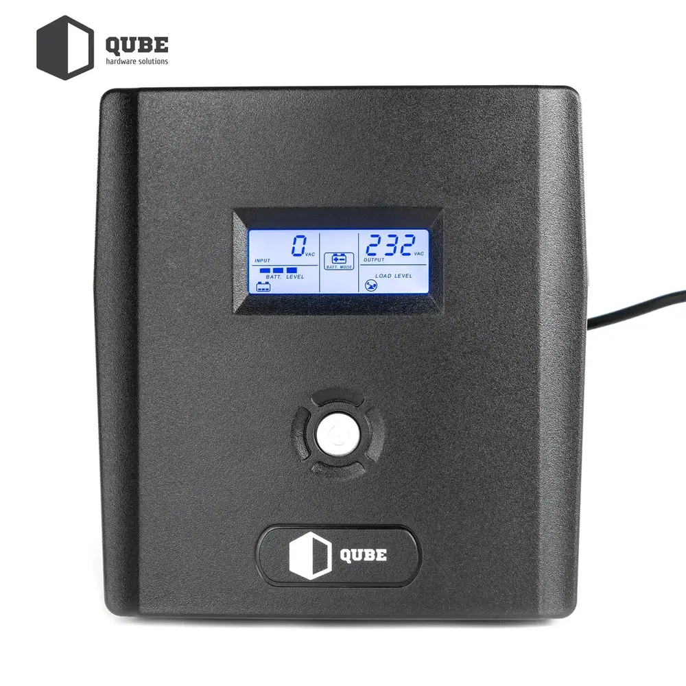 ДБЖ (UPS) лінійно - інтерактивний Qube DG 1050, 1050VA/600W, LCD, 4 x Schuko, RJ-45, USB (QBDG1050) (1739994)