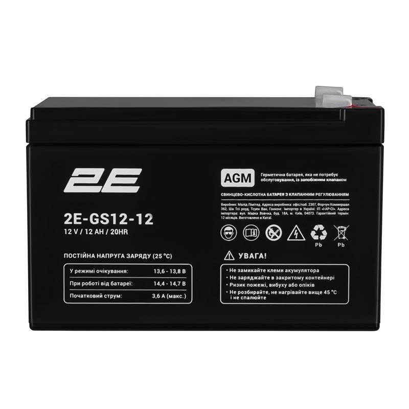 Акумуляторна батарея 2E GS, 12В, 12А•год, AGM (2E-GS12-12) (1837811)
