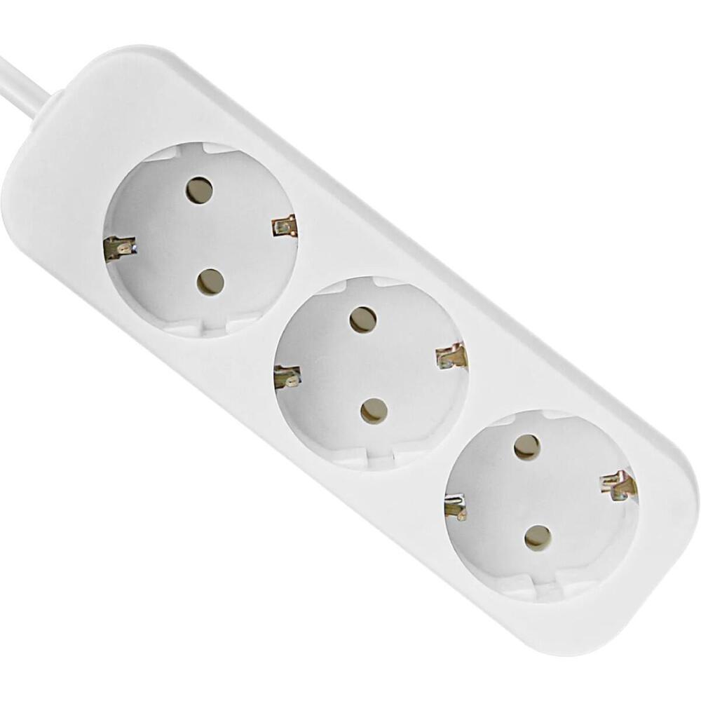 Power filtr 5.0м Defender E350, білий, 3 розетки, з заземленням (992230) (1614904)