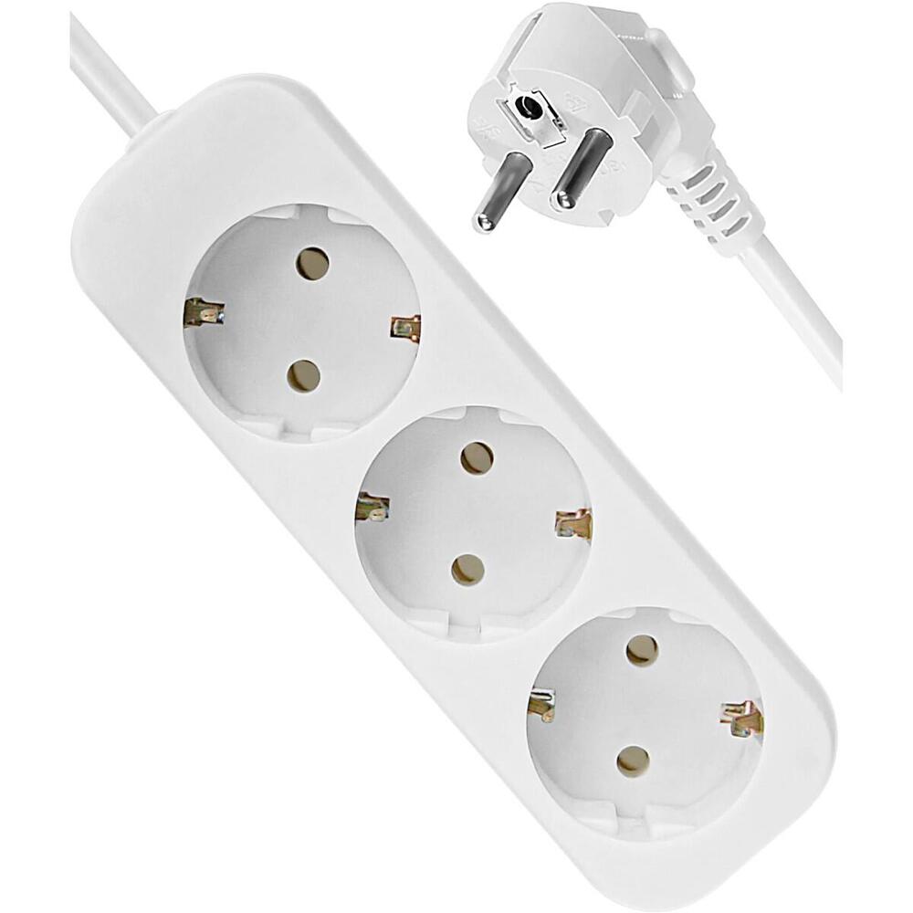 Power filtr 5.0м Defender E350, білий, 3 розетки, з заземленням (992230) (1614904)