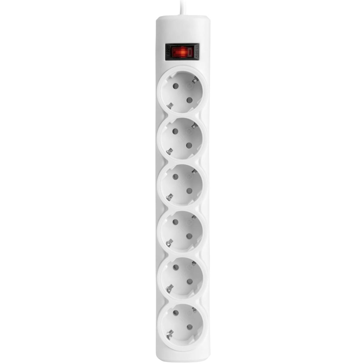 Power filtr 3.0м Defender DFS153, 6 розеток, білий (994900)