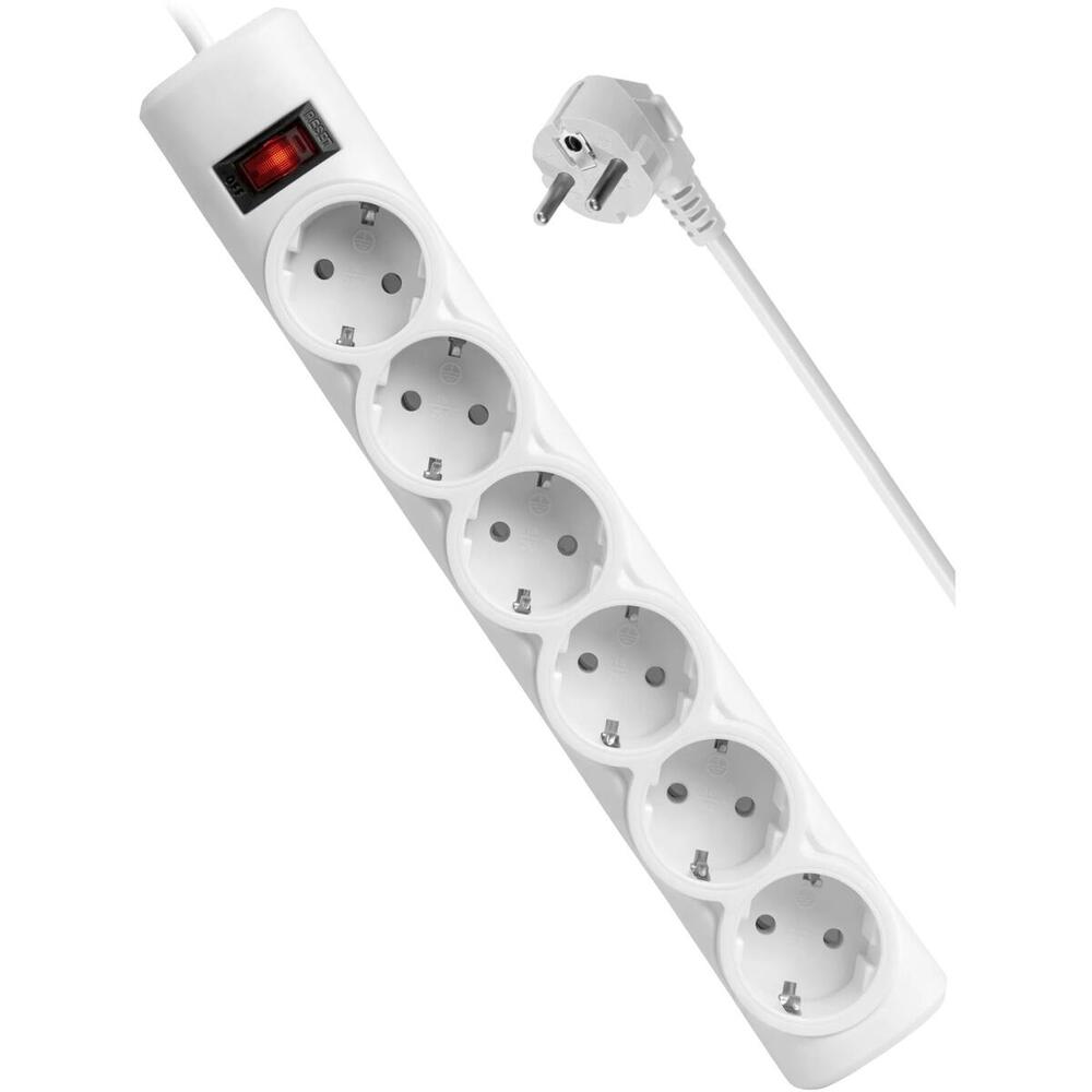 Power filtr 3,0м Defender DFS 153, 6 розеток, білий (994900) (1666310)