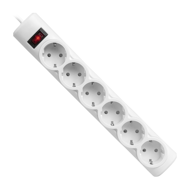 Power filtr 3.0м Defender DFS153, 6 розеток, білий (994900)
