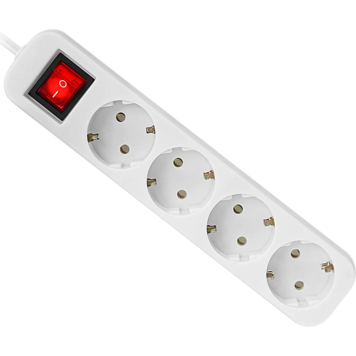 Power filtr 1.8м Defender S418, 4 розетки, з вимикачем, заземленням (992370)