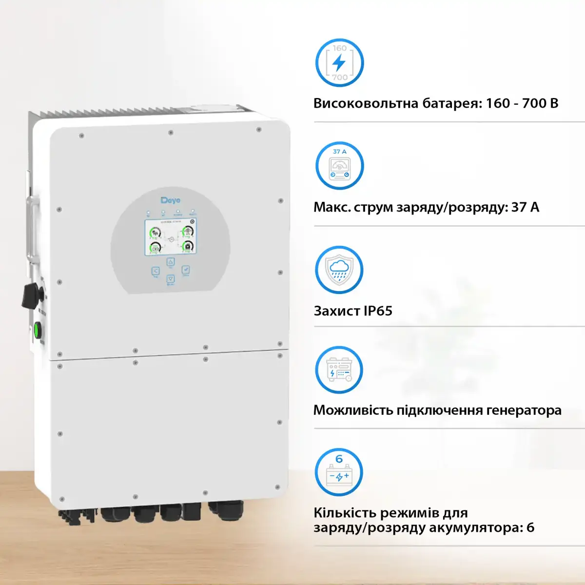 Гібридний інвертор DEYE SUN-20K 20kW HV-battery 2 MPPT Wi-Fi 220V/380V 3-ph(SUN-20K-SG01HP3-EU-AM2)